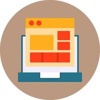 Website Layout Flat Circle Style Icon vector