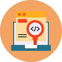 Code Testing Flat Circle Style Icon vector