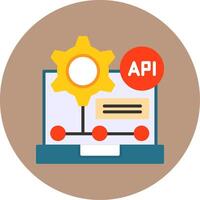 API Flat Circle Style Icon vector