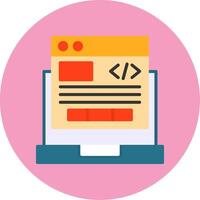 Programming Flat Circle Style Icon vector
