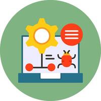 Debug Flat Circle Style Icon vector