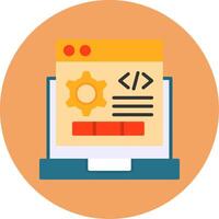Code Setting Flat Circle Style Icon vector