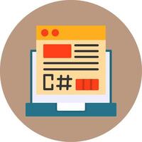 C Sharp Flat Circle Style Icon vector