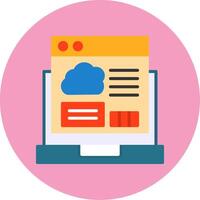 Cloud Coding Flat Circle Style Icon vector