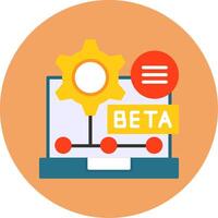 Beta Flat Circle Style Icon vector