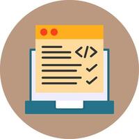 Code Correction Flat Circle Style Icon vector
