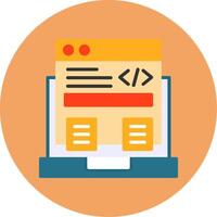 Code Framework Flat Circle Style Icon vector
