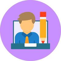 Graphic Designer Flat Circle Style Icon vector