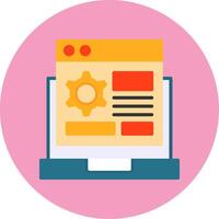 Custom Features Flat Circle Style Icon vector