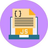 Javascript File Flat Circle Style Icon vector