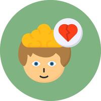 Heartbreak Flat Circle Style Icon vector