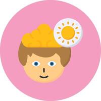 Sun Flat Circle Style Icon vector