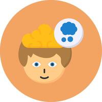 Thought Flat Circle Style Icon vector