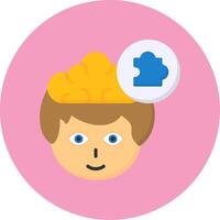 Puzzle Mind Flat Circle Style Icon vector