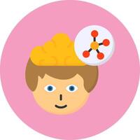 Mind Flat Circle Style Icon vector