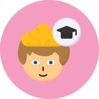 Mortarboard Flat Circle Style Icon vector