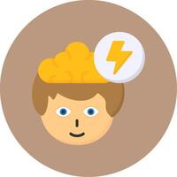 Brainstorm Flat Circle Style Icon vector