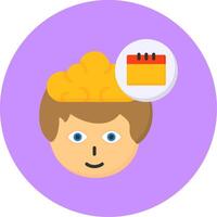 Calendar Flat Circle Style Icon vector