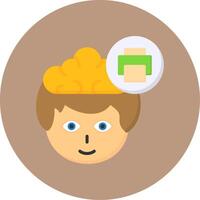 Print Flat Circle Style Icon vector