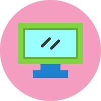 LCD Flat Circle Style Icon vector