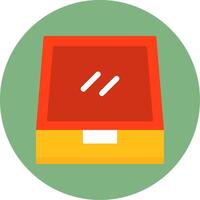 File Drawer Flat Circle Style Icon vector