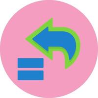 Backward Flat Circle Style Icon vector