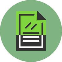 Document Flat Circle Style Icon vector