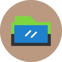 Folder Flat Circle Style Icon vector