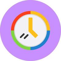 Clock Flat Circle Style Icon vector