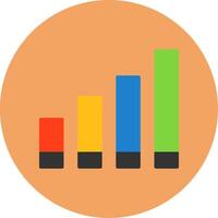 Signal strength Flat Circle Style Icon vector