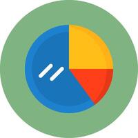 Pie Chart Flat Circle Style Icon vector