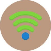 Wifi Signals Flat Circle Style Icon vector