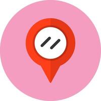 Location Pin Flat Circle Style Icon vector