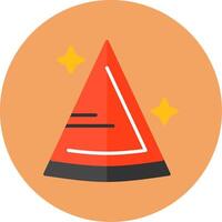 Party hat Flat Circle Style Icon vector