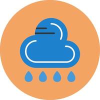 Rain Flat Circle Style Icon vector