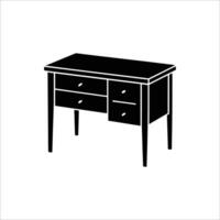 Simple Illustration of a Corner Desk with Drawers vector