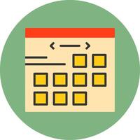 Calendar Flat Circle Style Icon vector