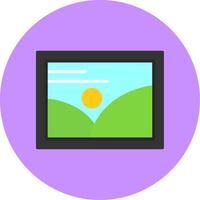 Photos Flat Circle Style Icon vector