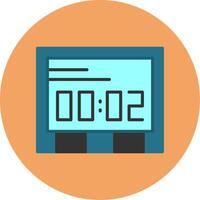 Clock Flat Circle Style Icon vector