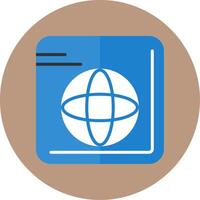 Globe Flat Circle Style Icon vector