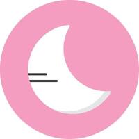 Moon Flat Circle Style Icon vector