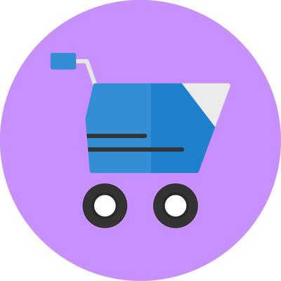 Cart Flat Circle Style Icon