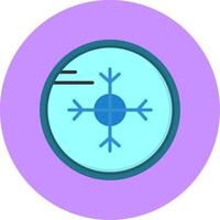 Snowflake Flat Circle Style Icon vector