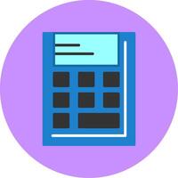 Calculator Flat Circle Style Icon vector
