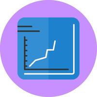 Line chart Flat Circle Style Icon vector