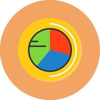Pie chart Flat Circle Style Icon vector