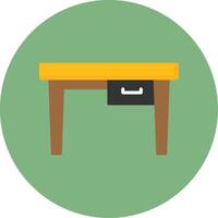 Table Flat Circle Style Icon vector