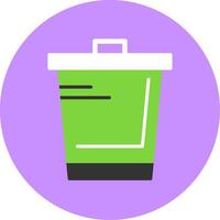 Trash Flat Circle Style Icon vector
