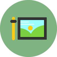 Edit Flat Circle Style Icon vector