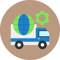 Logistics Flat Circle Style Icon vector